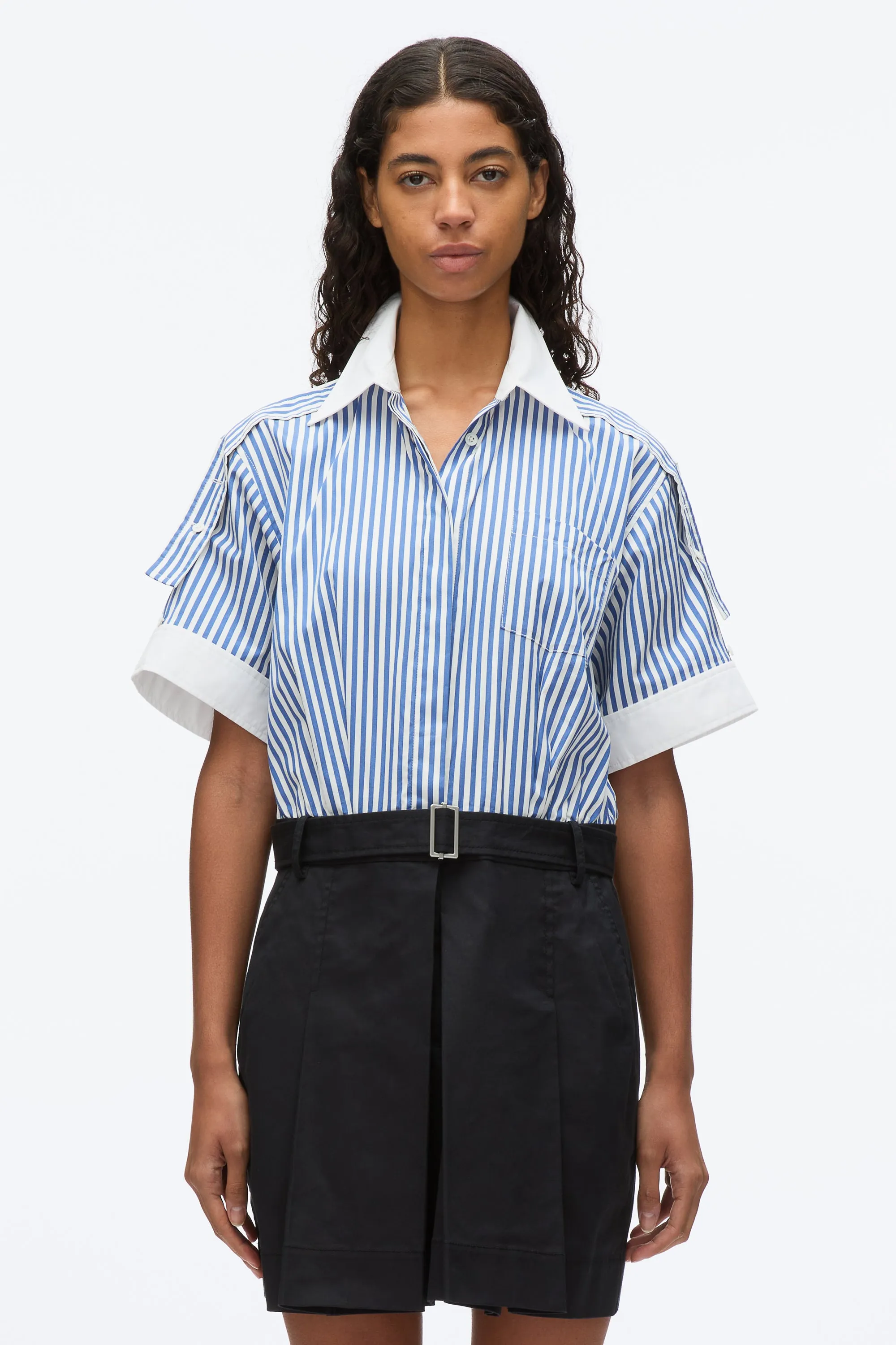 Shirt Combo Dress with Pleated Skirt