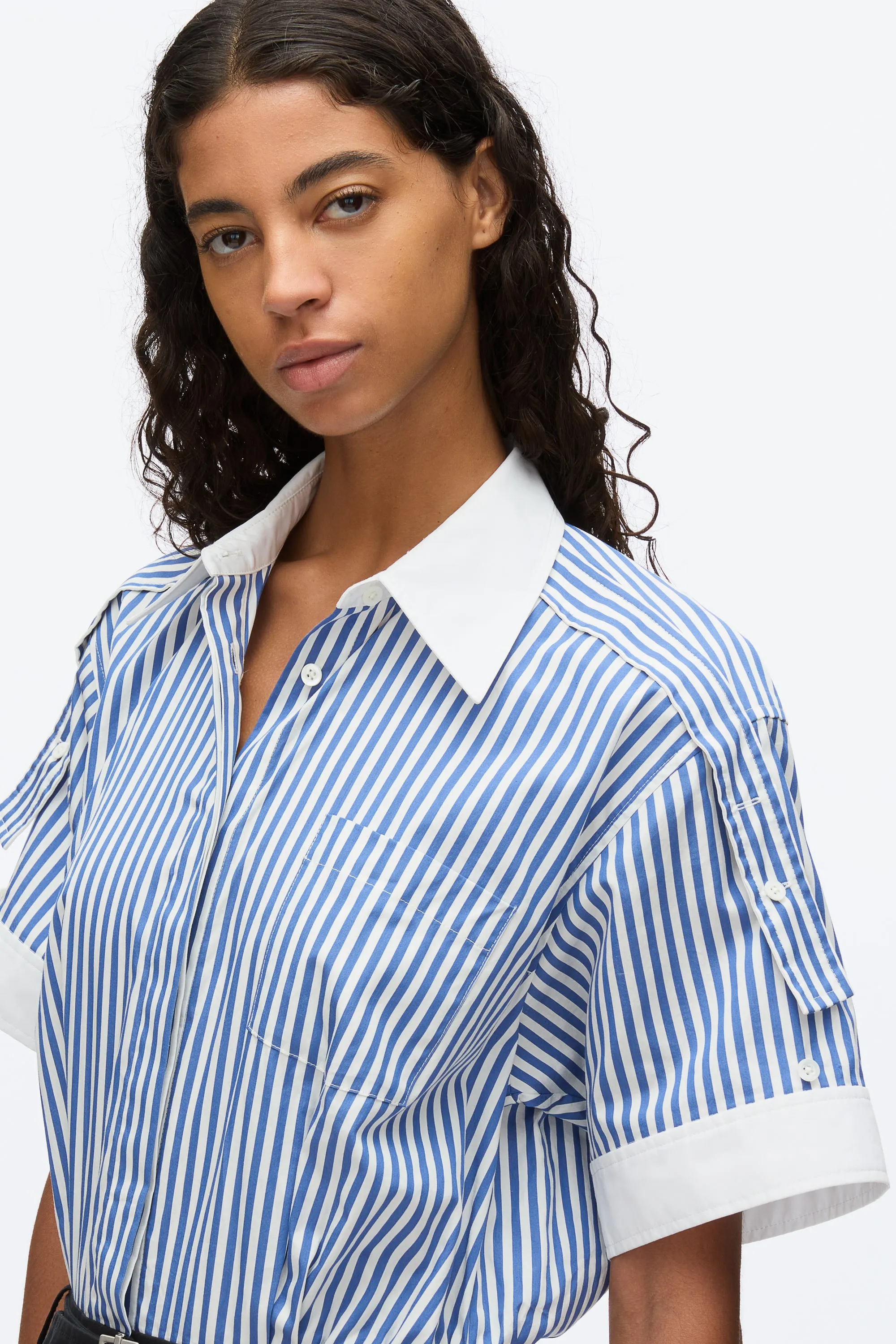 Shirt Combo Dress with Pleated Skirt