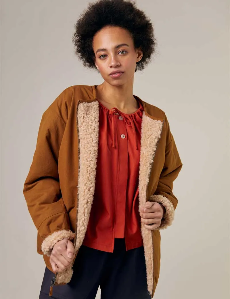 Sideline Arc Reversible Coat Natural Shearling