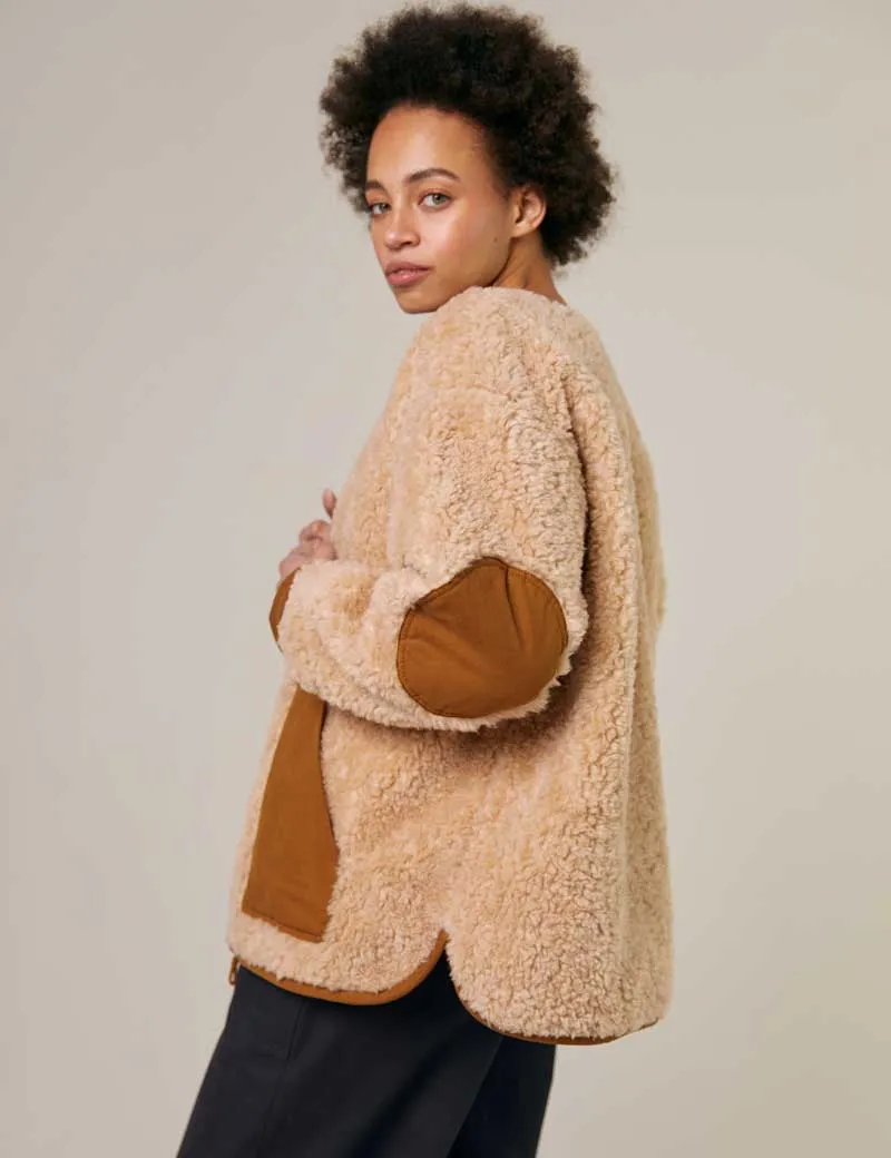 Sideline Arc Reversible Coat Natural Shearling