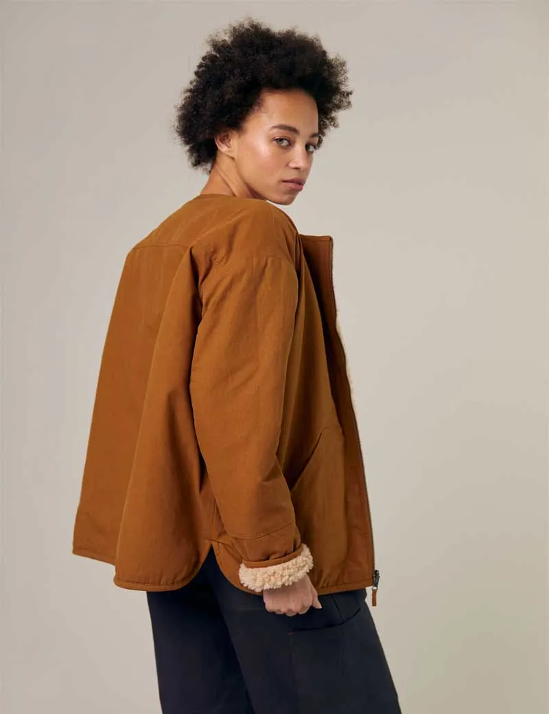 Sideline Arc Reversible Coat Natural Shearling