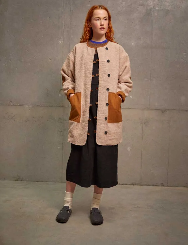 Sideline Mona Reversible Coat Tobacco Natural