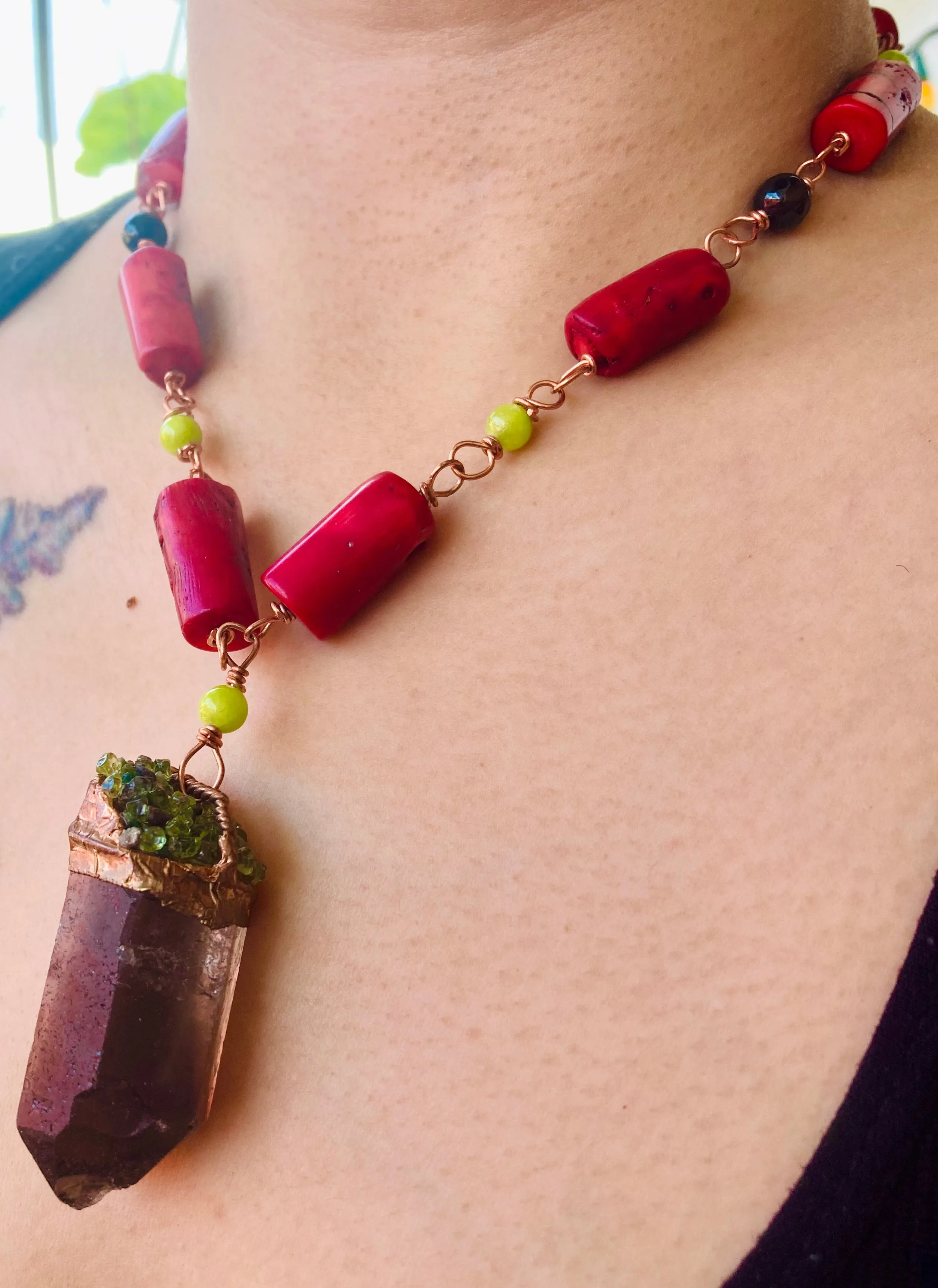 Smoky Bamboo Coral Necklace