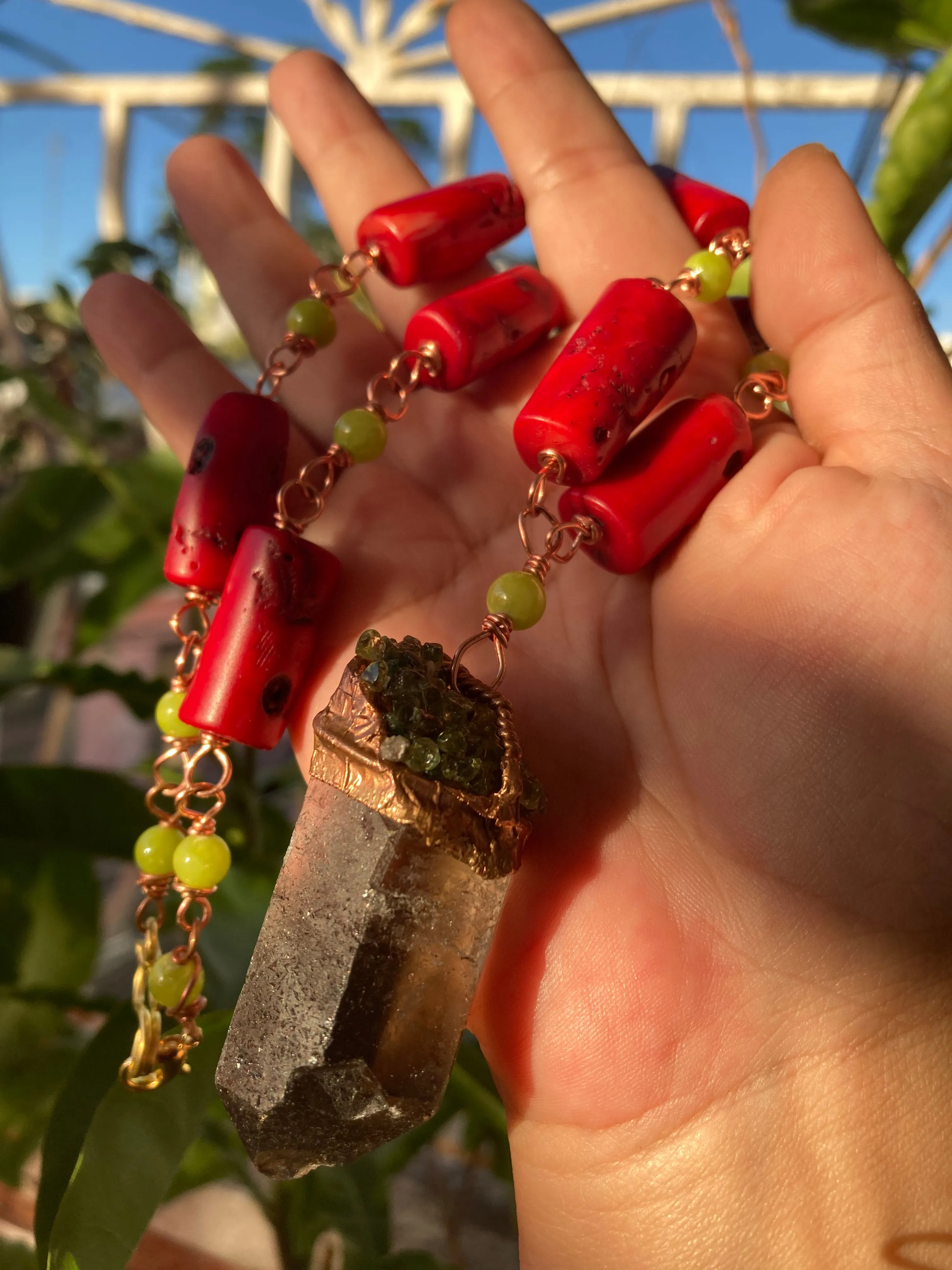 Smoky Bamboo Coral Necklace