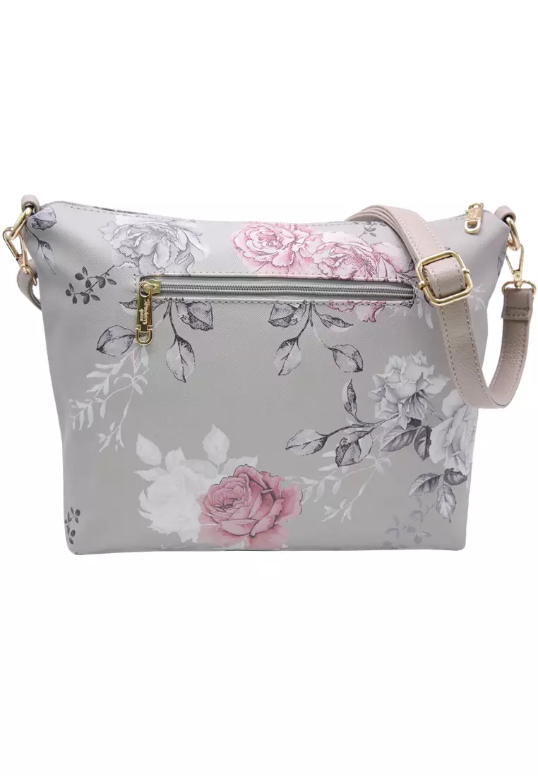 STRAWBERRY QUEEN Strawberry Queen Flamingo Sling Bag (Floral AL, Grey)