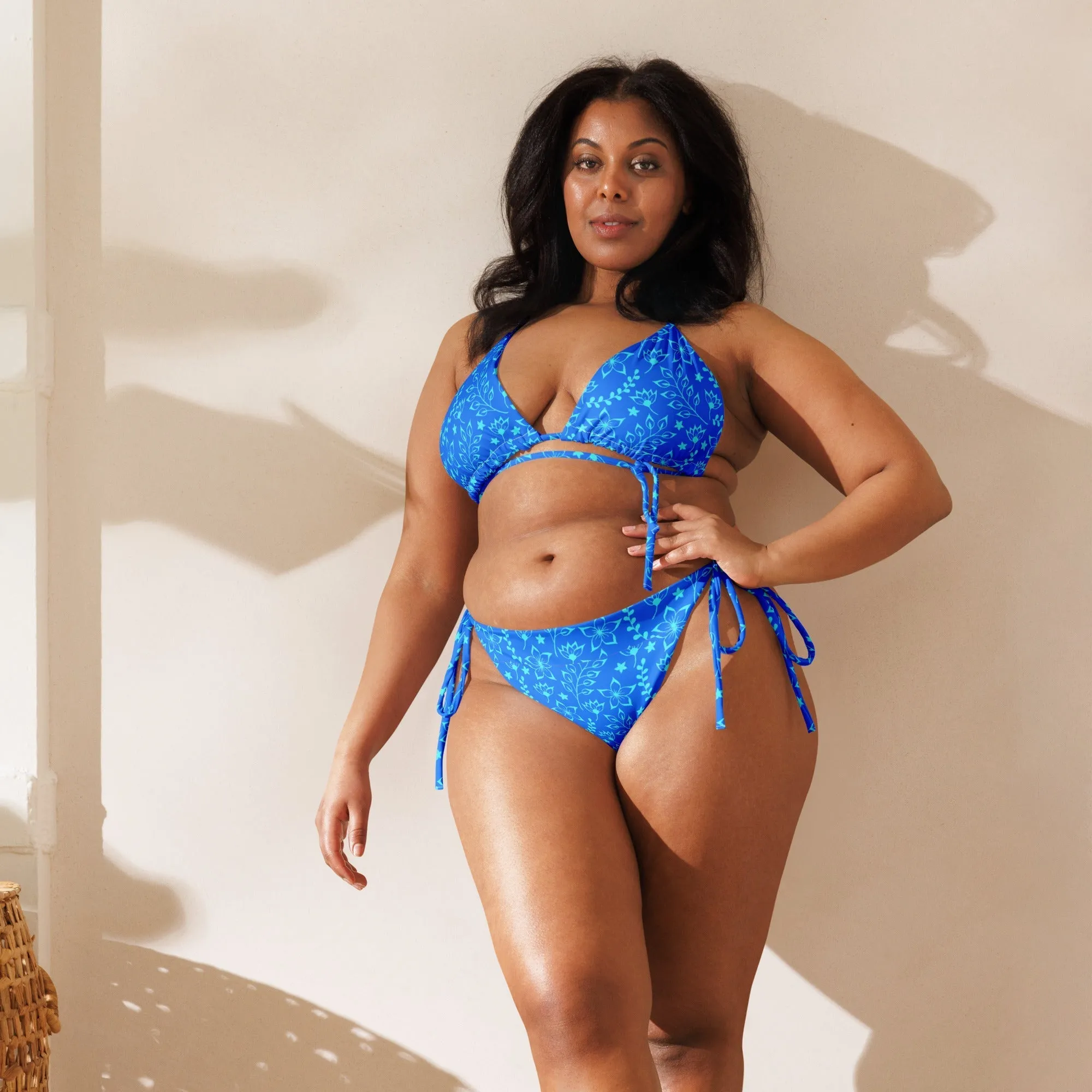 STRING BIKINI SET ECO -GARDEN PARTY BLUE HUES