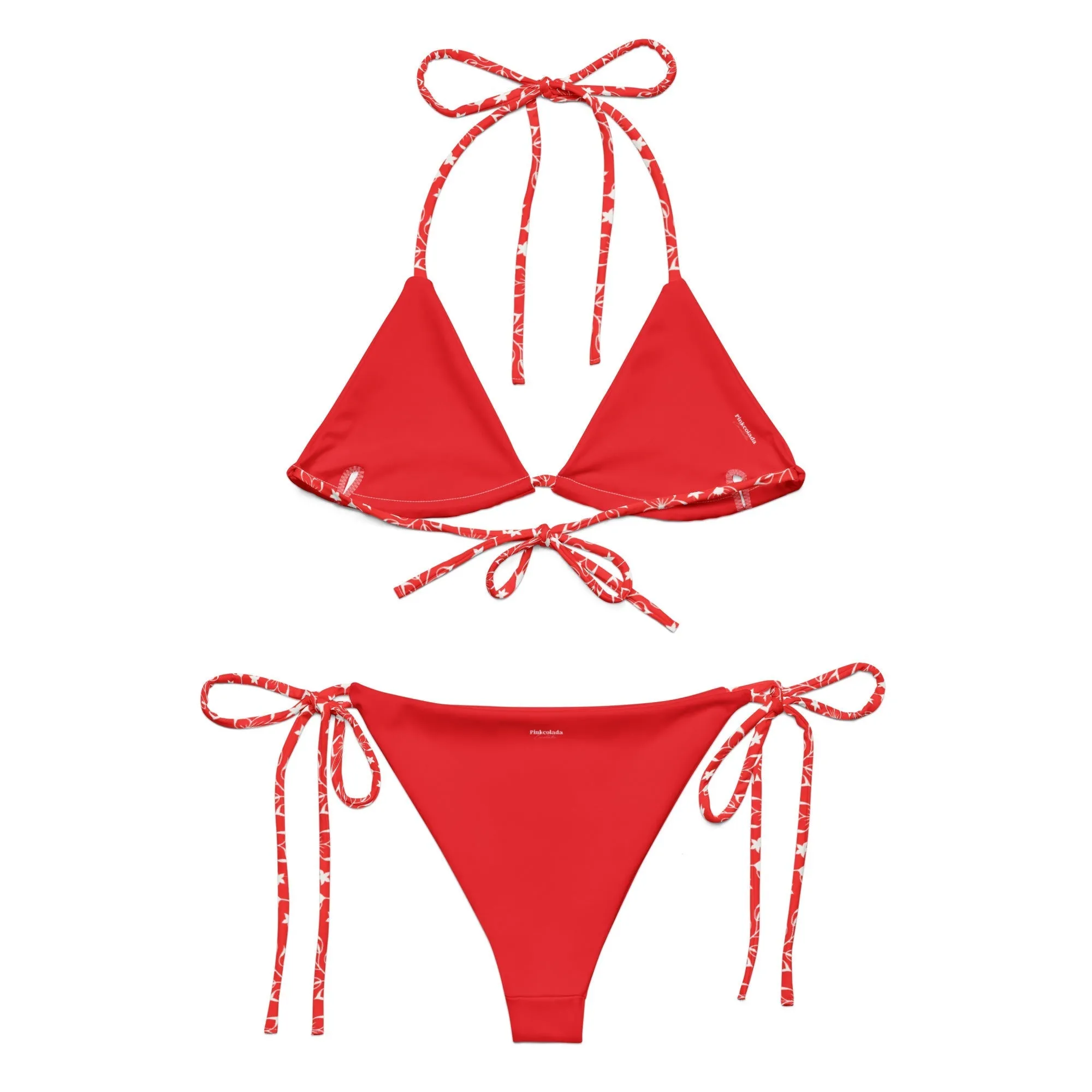 STRING BIKINI SET ECO -GARDEN PARTY RED