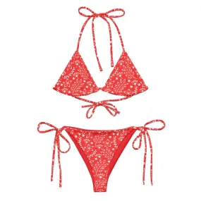 STRING BIKINI SET ECO -GARDEN PARTY RED