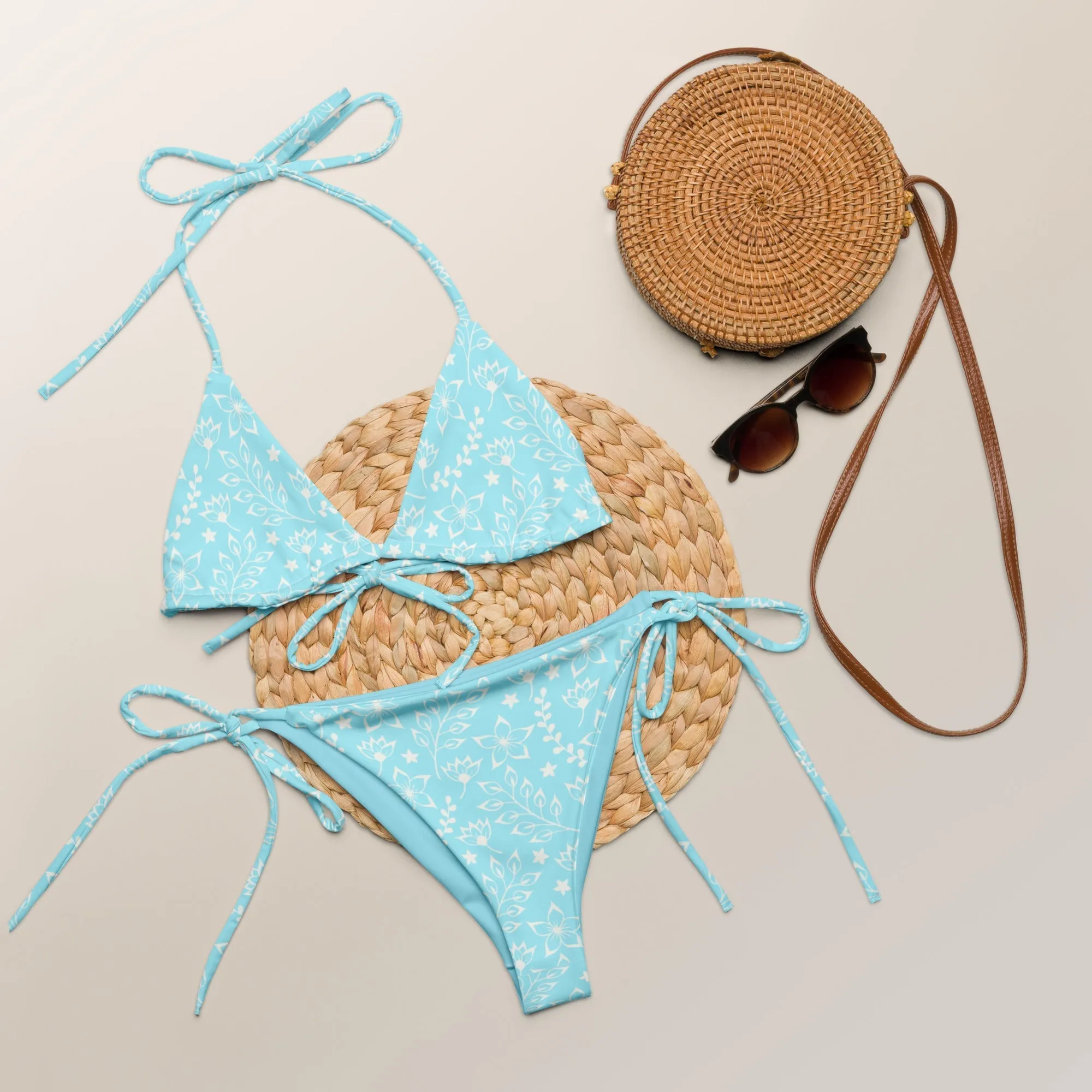 STRING BIKINI SET ECO -GARDEN PARTY SKY