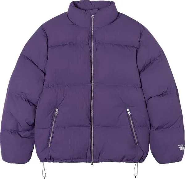 Stussy Men's Purple Nylon Down Puffer Jacket