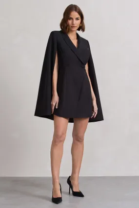 Suri | Black Tailored Cape Blazer Dress