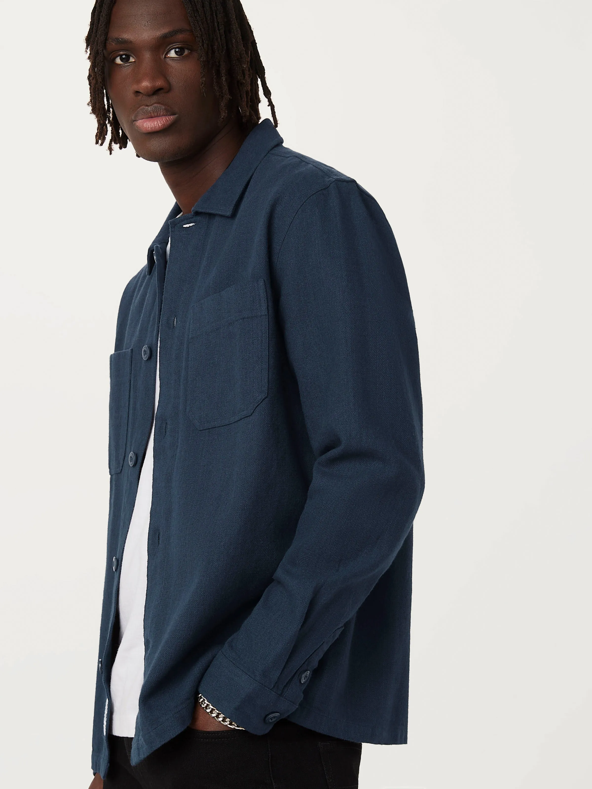 The Kapok Flannel Shirt in Midnight Blue