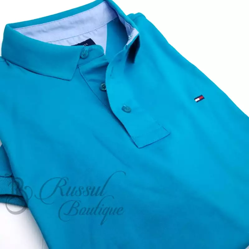 THF designer plain polo shirt | Blue