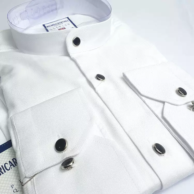 TM Martin Bishop Collar Shirt | White spec