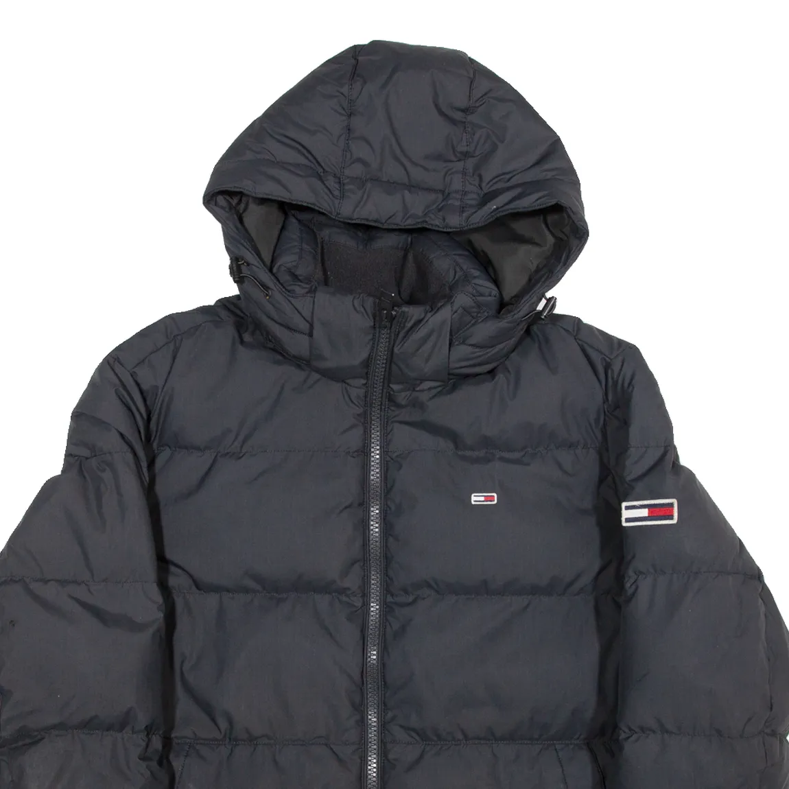 TOMMY HILFIGER Down Insulated Mens Puffer Jacket Black Hooded S