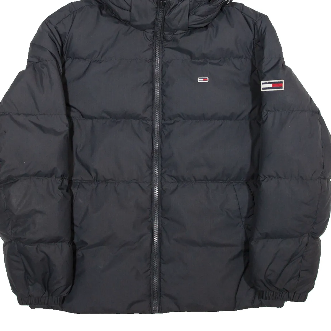 TOMMY HILFIGER Down Insulated Mens Puffer Jacket Black Hooded S