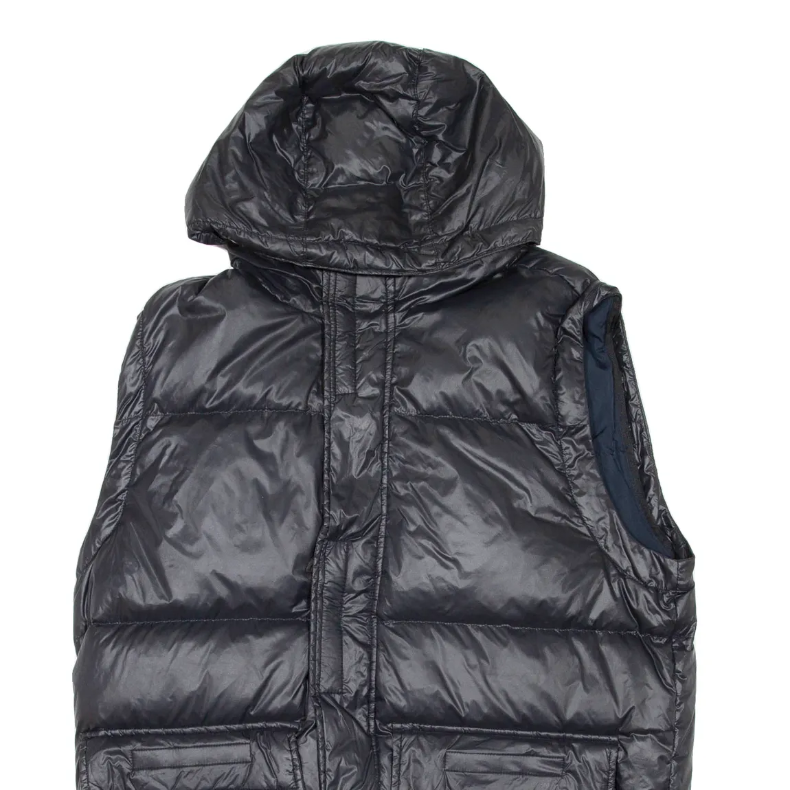 TOMMY HILFIGER Mens Puffer Gilet Black Hooded M