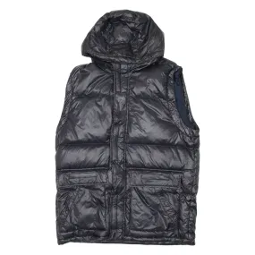 TOMMY HILFIGER Mens Puffer Gilet Black Hooded M