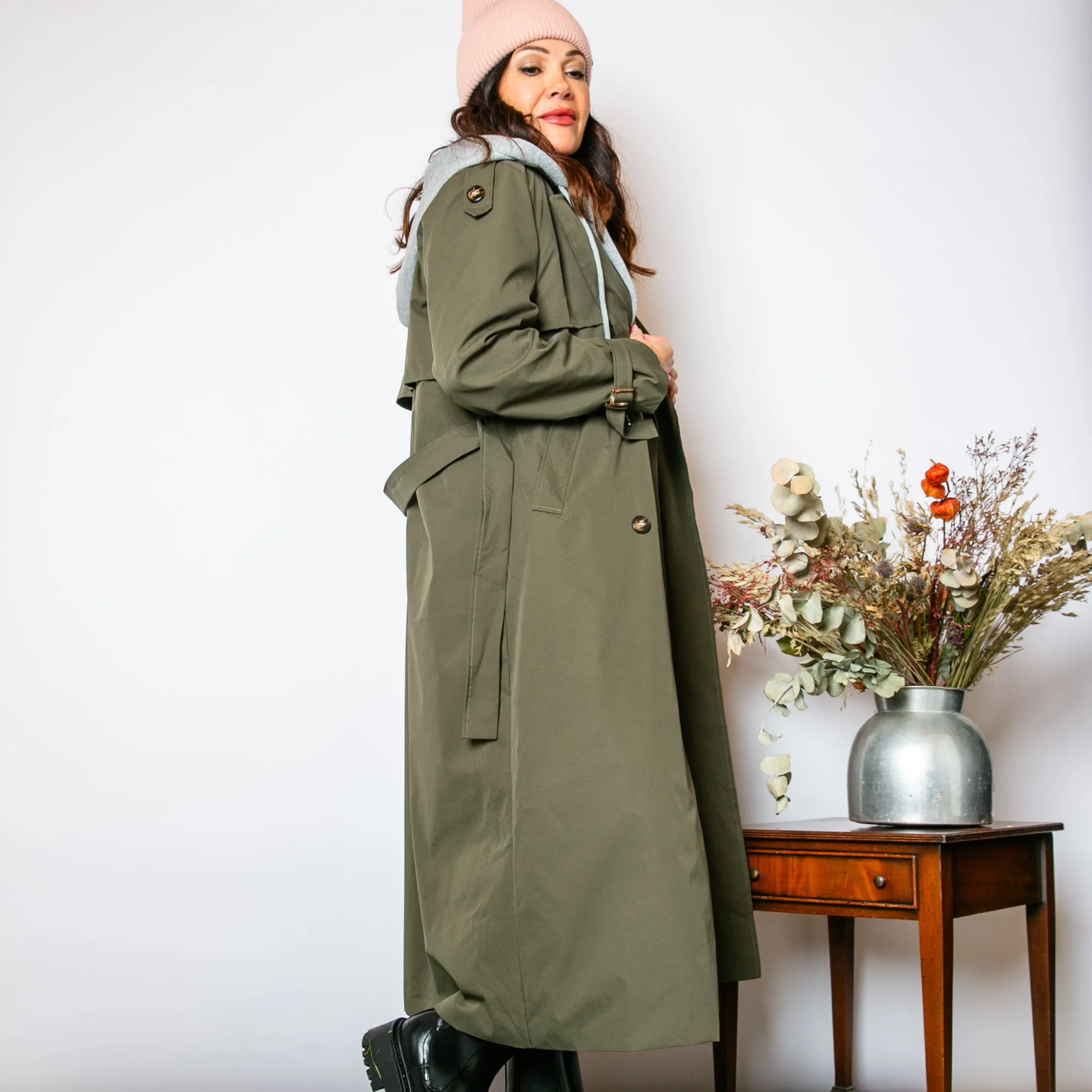 Trench Coat with Hood