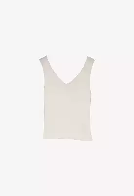 V-Neck Sleeveless Knitted Crop Top