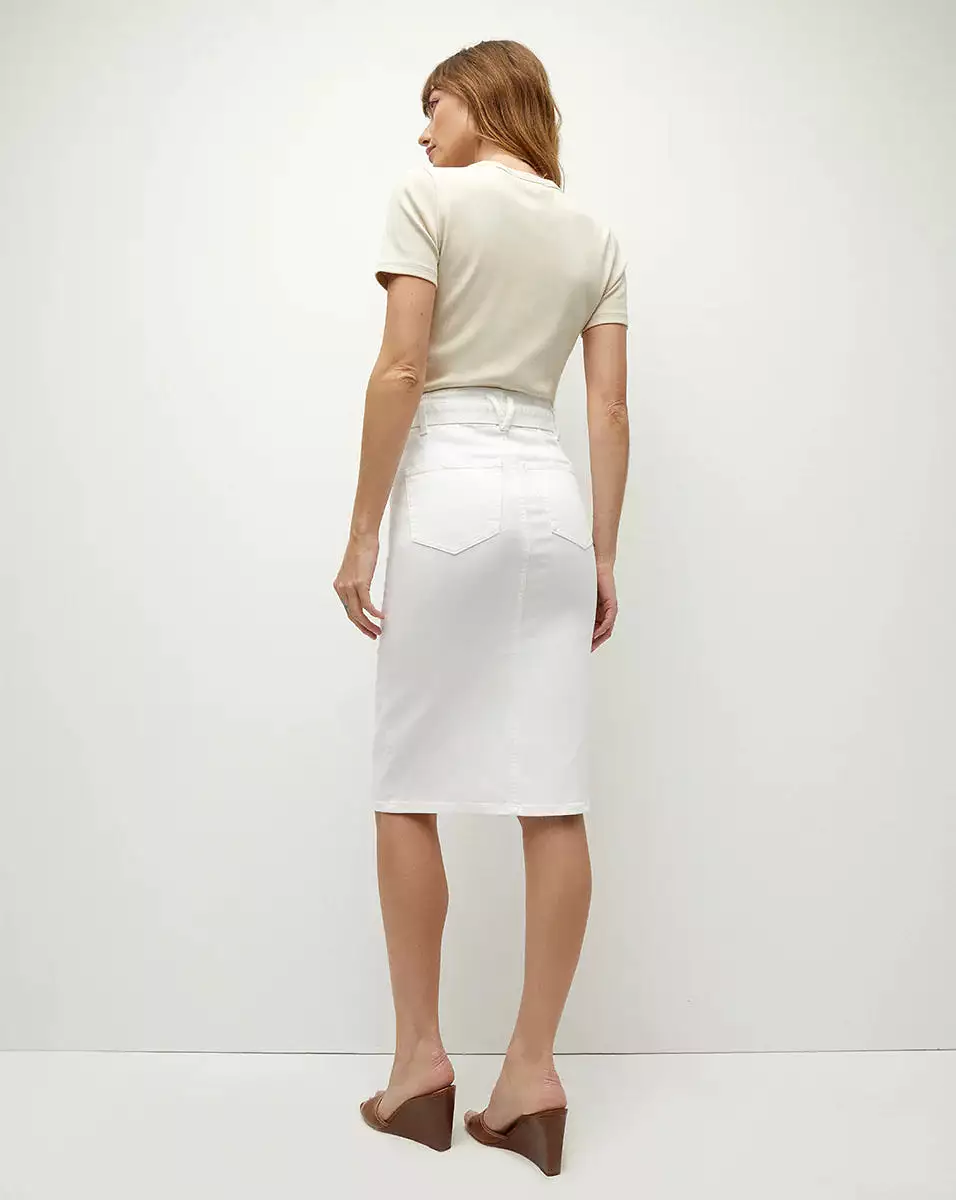 Veronica Beard - Nazia Denim Pencil Skirt - White