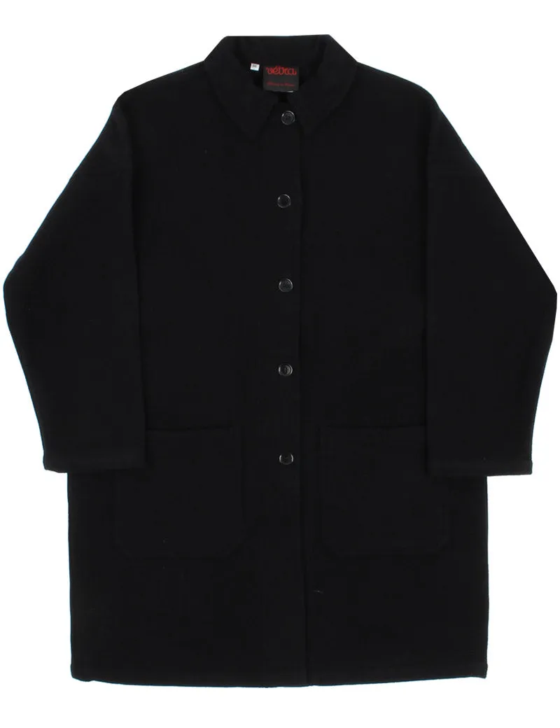 Vetra Drop Shoulder Felted Coat Navy