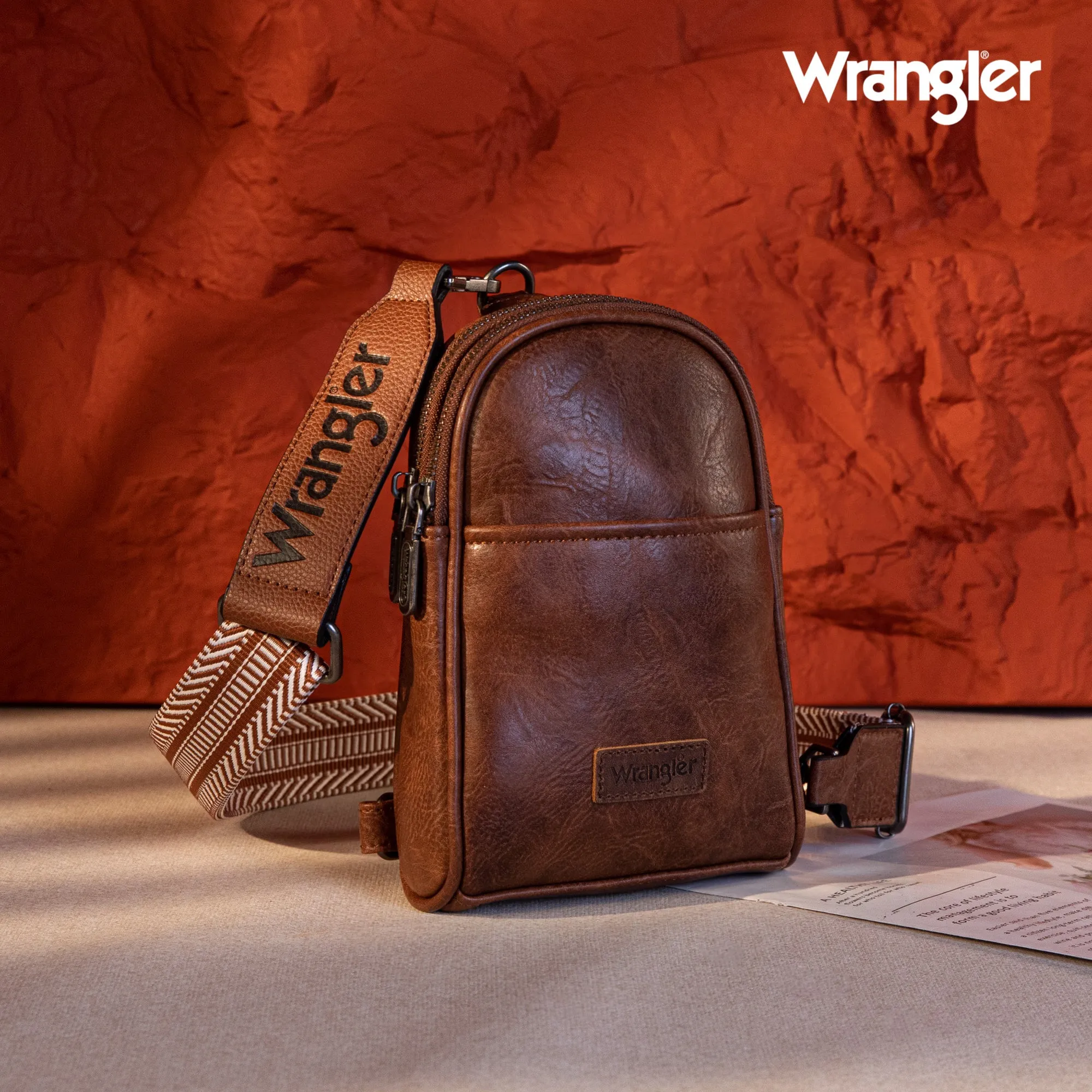 WG87-324 Wrangler Sling Bag/Crossbody/Chest Bag  - Dark Brown