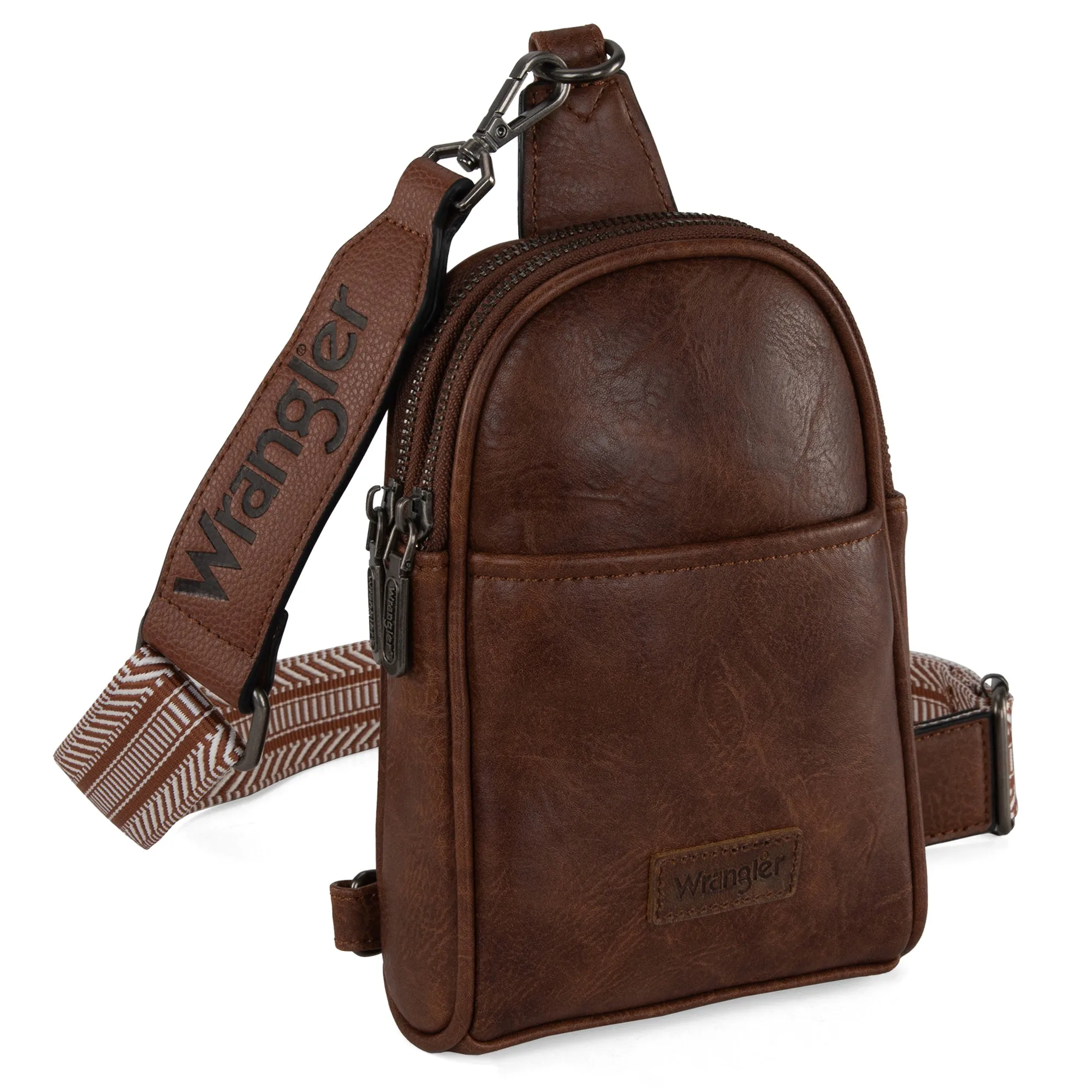 WG87-324 Wrangler Sling Bag/Crossbody/Chest Bag  - Dark Brown