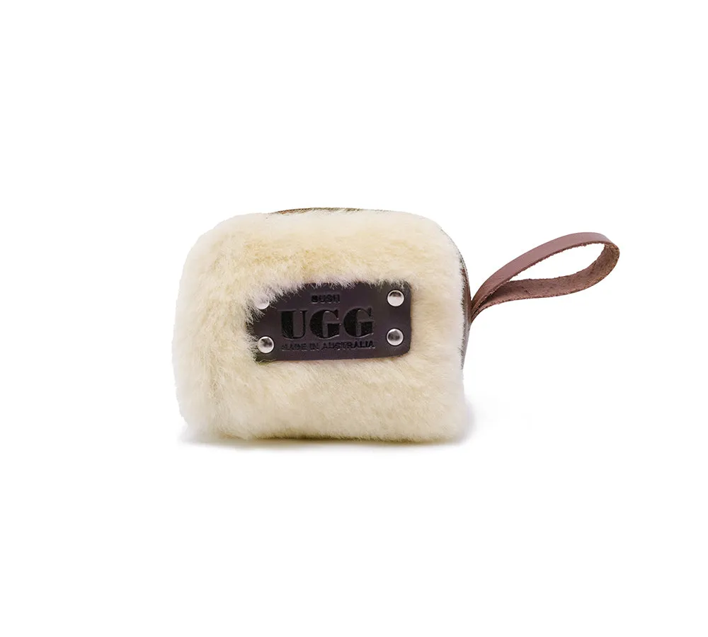 Women Sheepskin Wool Fluffy Small Zip Camera Pouch