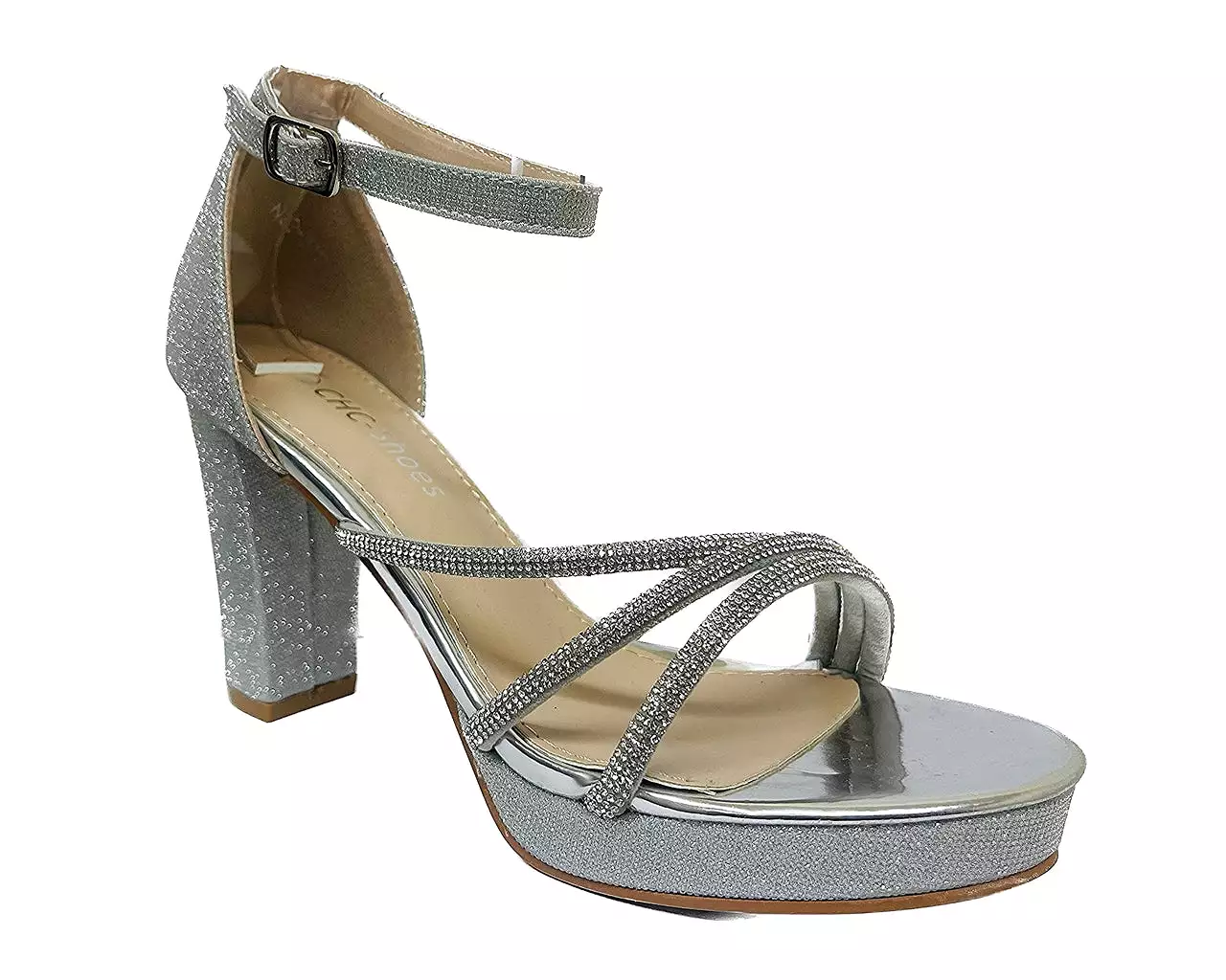 Women's Designer Diamante Strap Heel Sandals