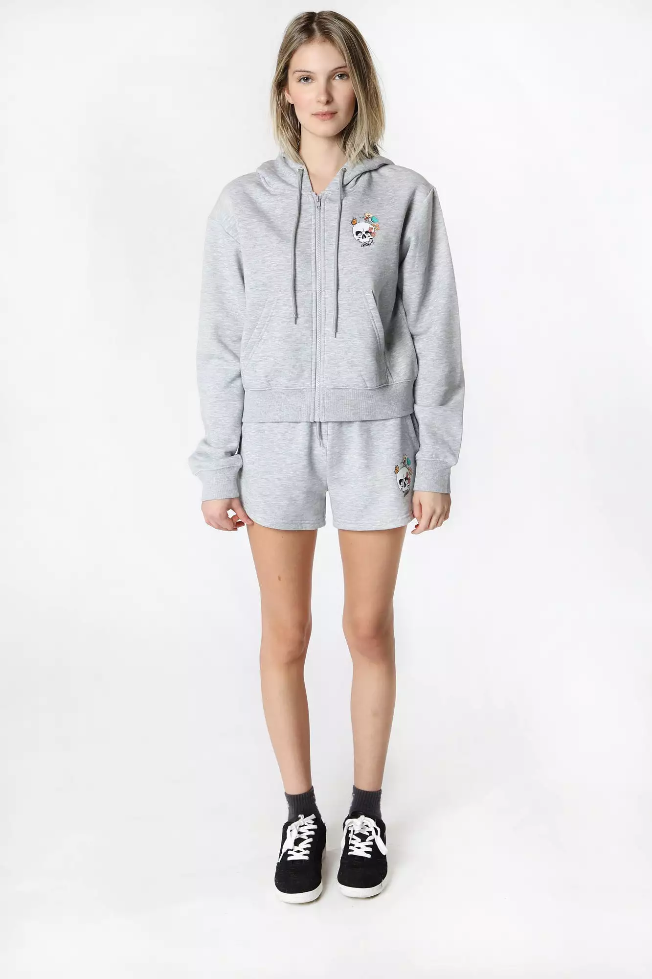 Womens Enygma Graphic Cropped Hoodie