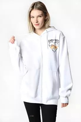 Womens Sovrn Voices Graphic White Zip-Up Hoodie