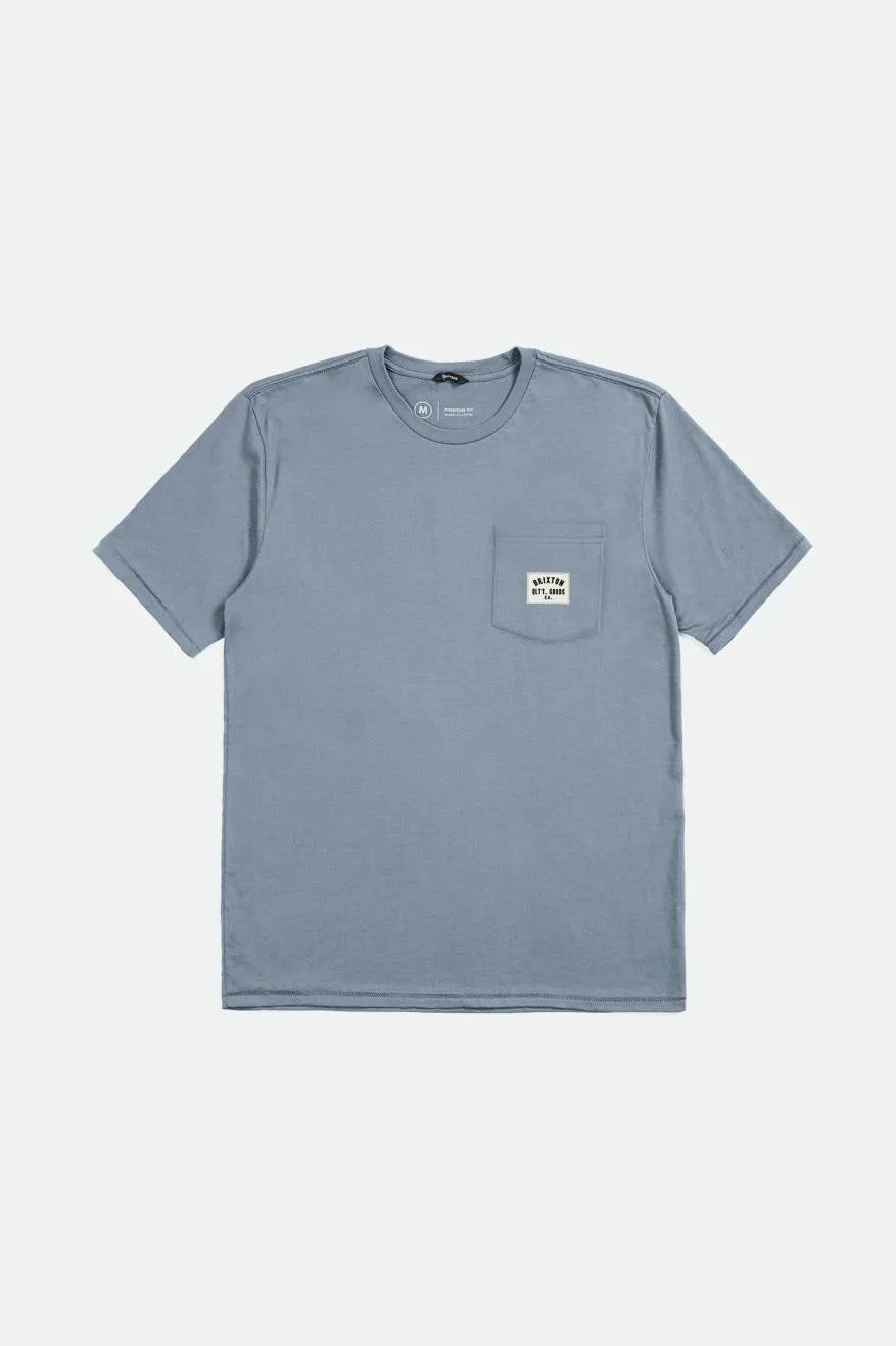 Woodburn S/S Tailored Pocket Tee - Dusty Blue