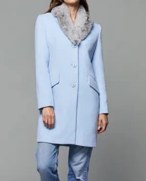 Wool Coat with Fur Collar