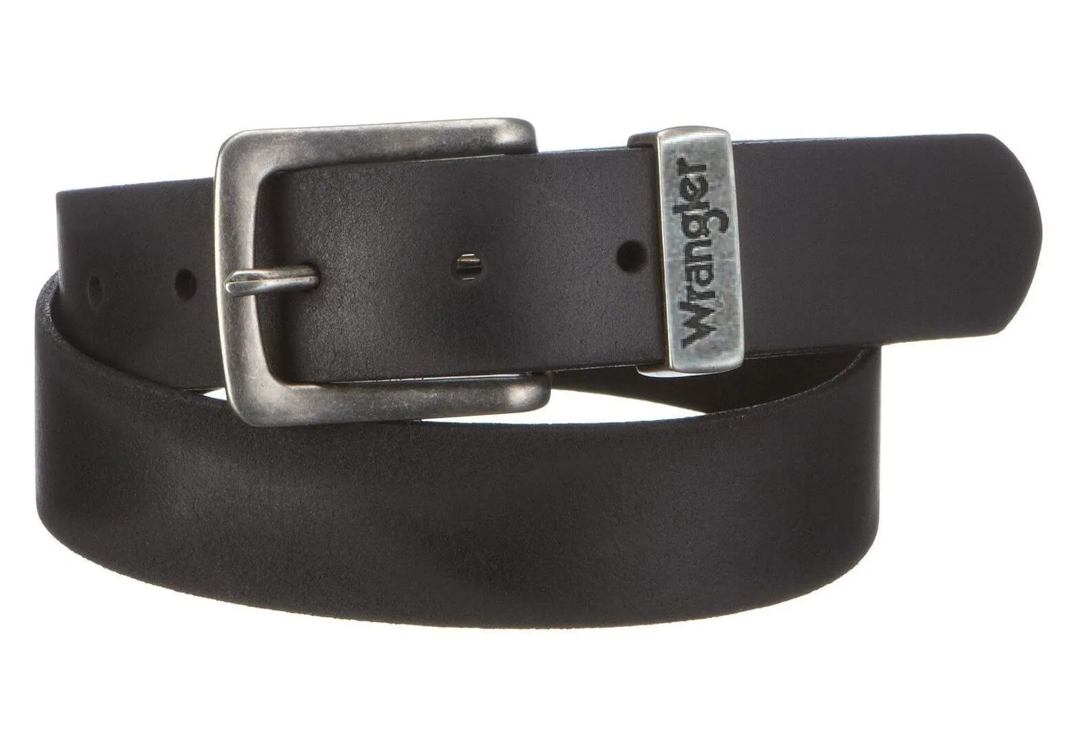 Wrangler Basic Leather Metal Loop Belt Black