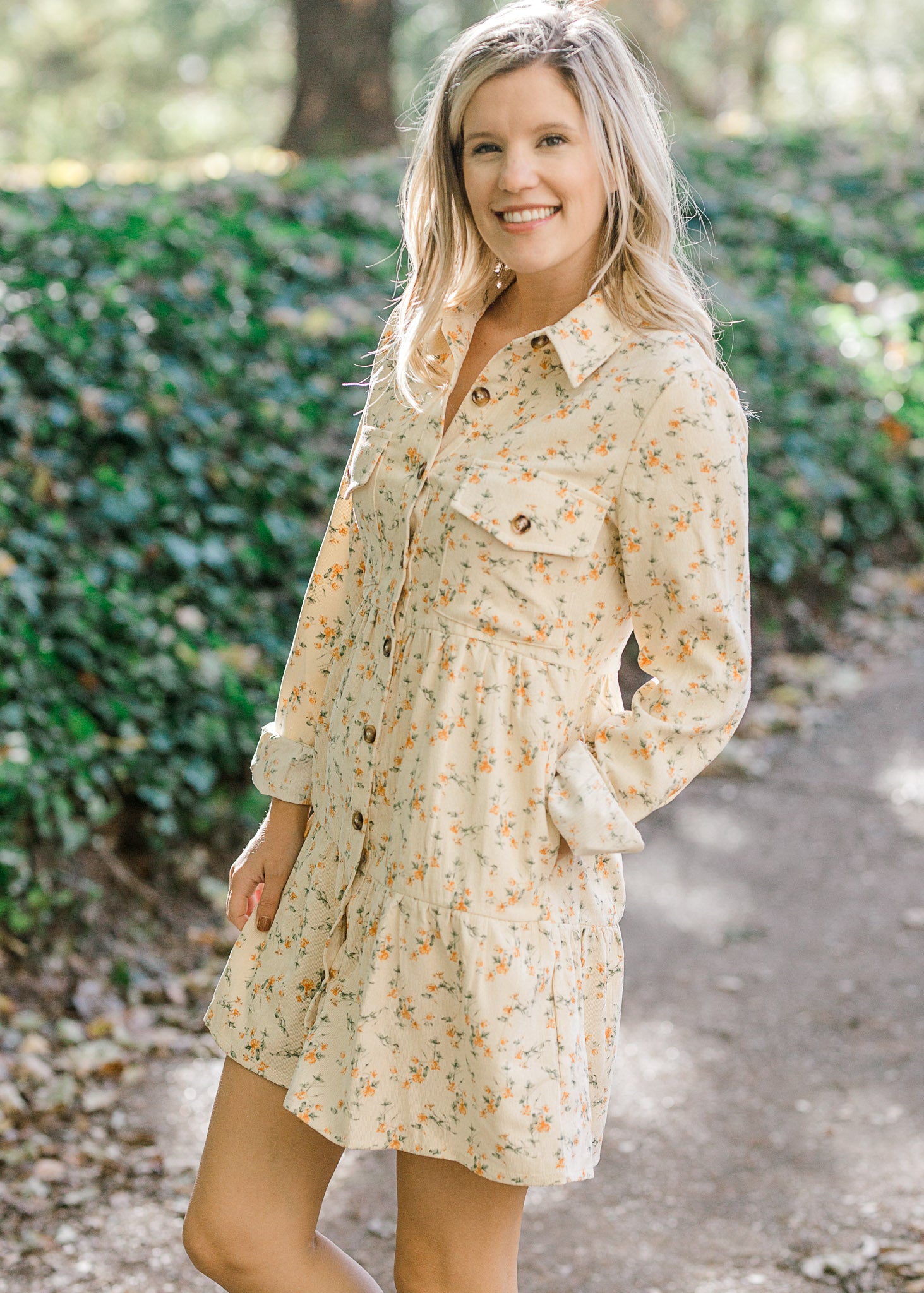 X Floral Harvest Corduroy Dress