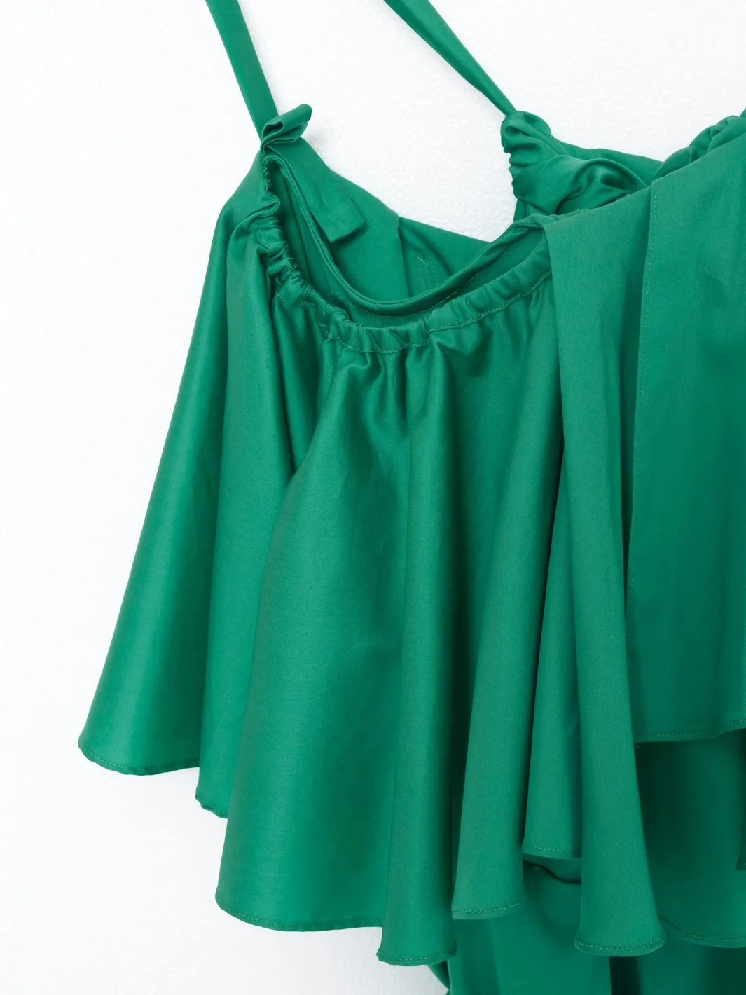 Y2K Alessandro De Benedetti green evening dress with ruffles