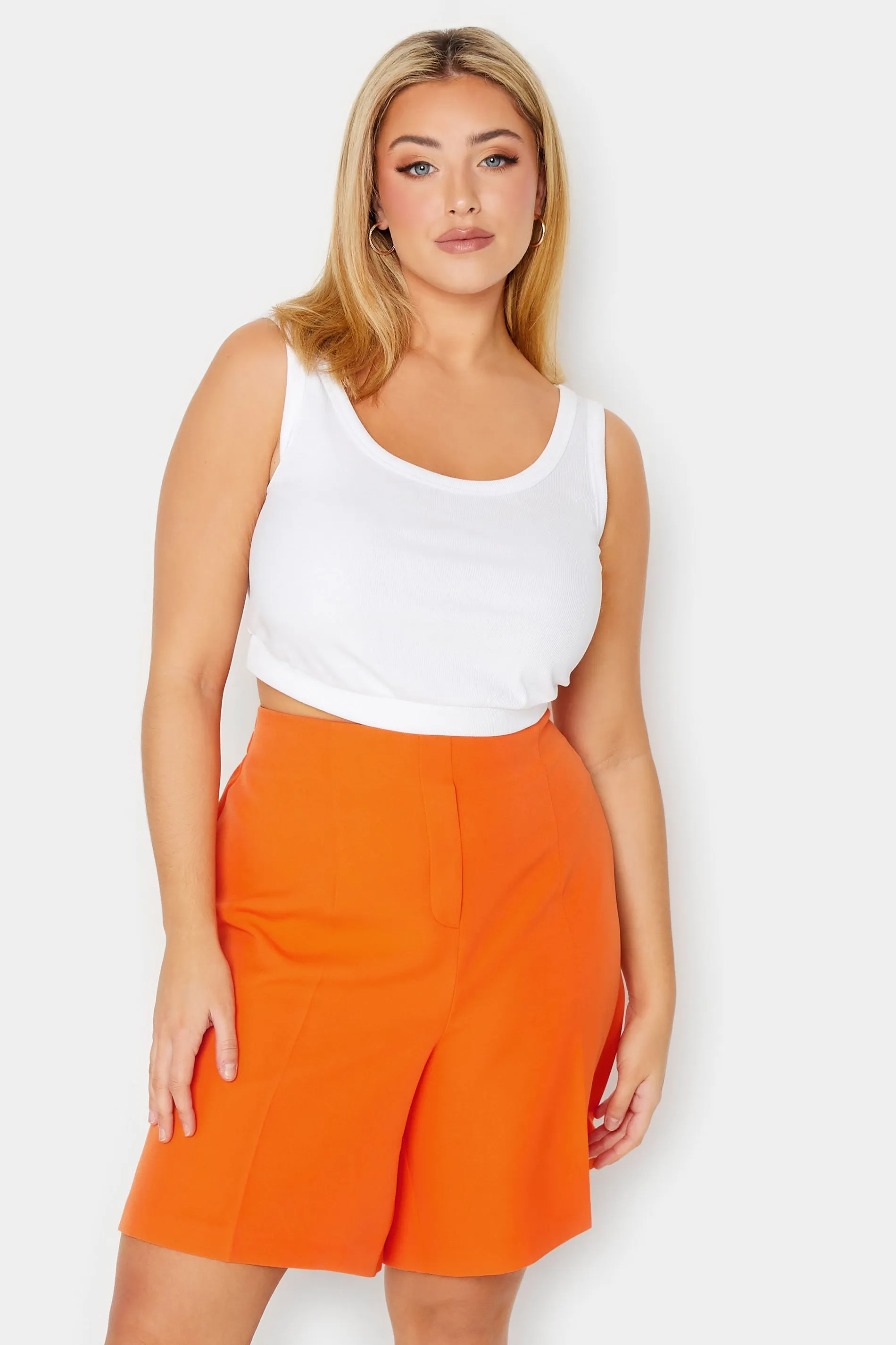 YOURS Curve Bright Orange Tailored Shorts